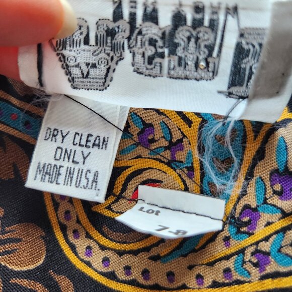 Vintage NWT ACT I New York Floral Paisley Smocked Midi Dress Drop-waist - Picture 14 of 14